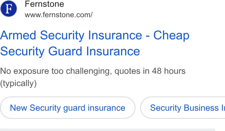 An ad Fernstone Insurance is running