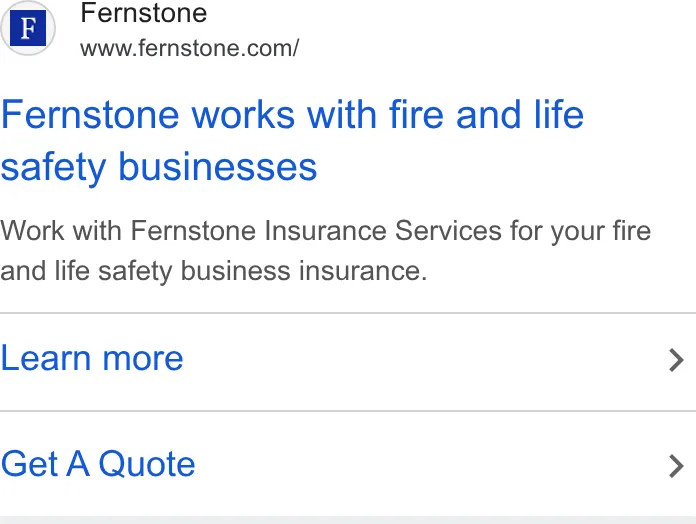 An ad Fernstone Insurance is running
