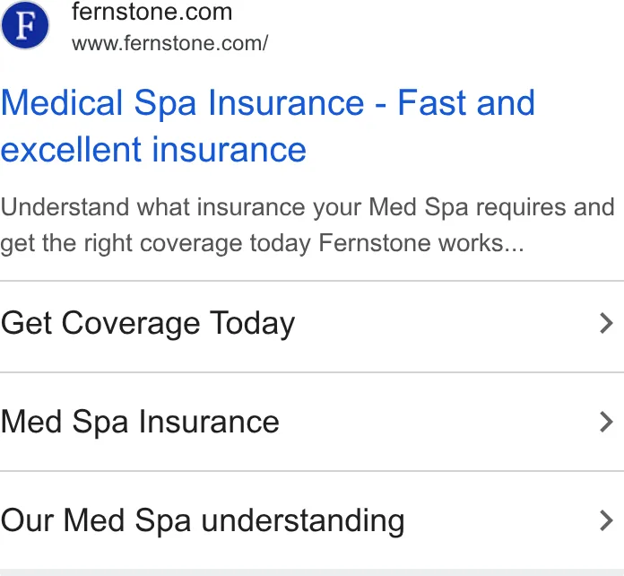 An ad Fernstone Insurance is running