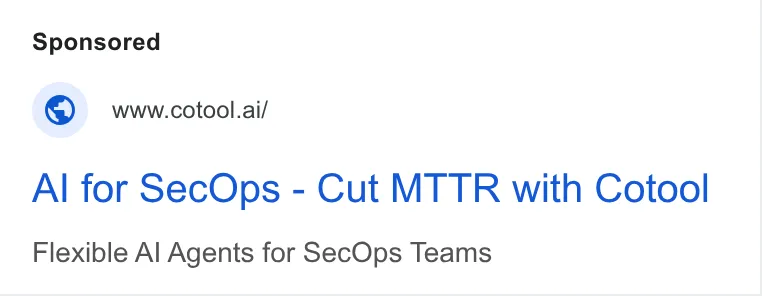 An ad Cotool is running
