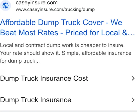 An ad Caseyinsure is running