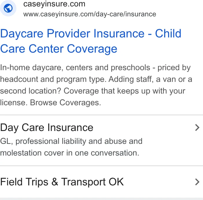 An ad Caseyinsure is running