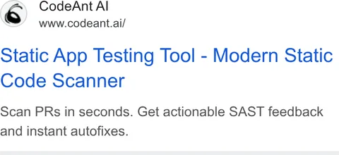 An ad CodeAnt AI is running
