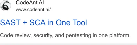 An ad CodeAnt AI is running