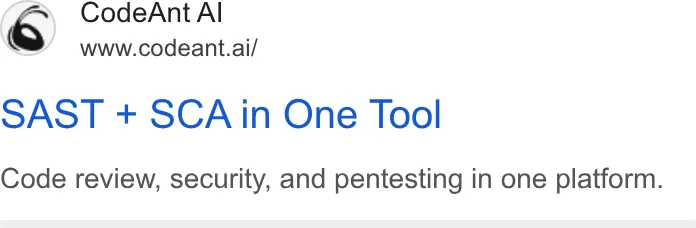 An ad CodeAnt AI is running