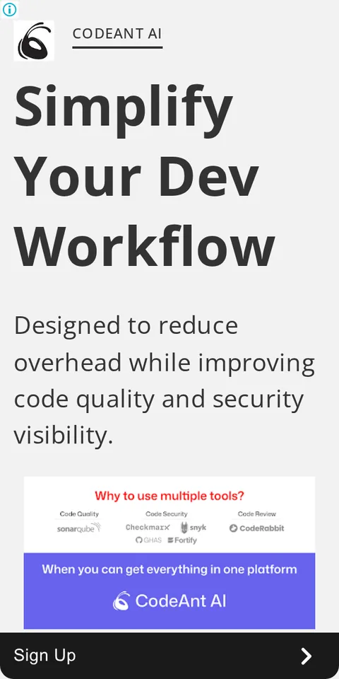 An ad CodeAnt AI is running