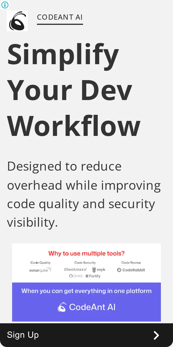 An ad CodeAnt AI is running