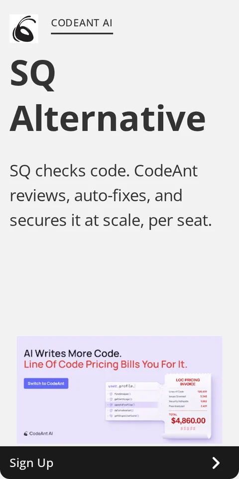 An ad CodeAnt AI is running