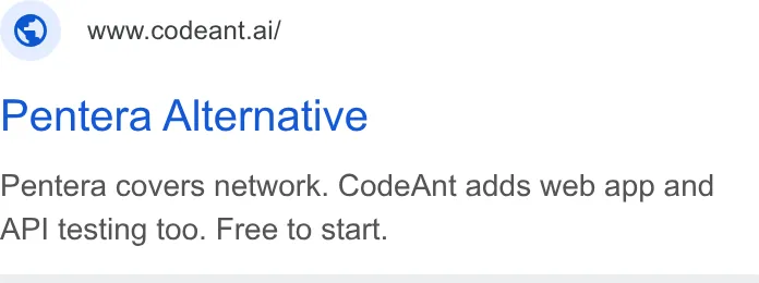 An ad CodeAnt AI is running