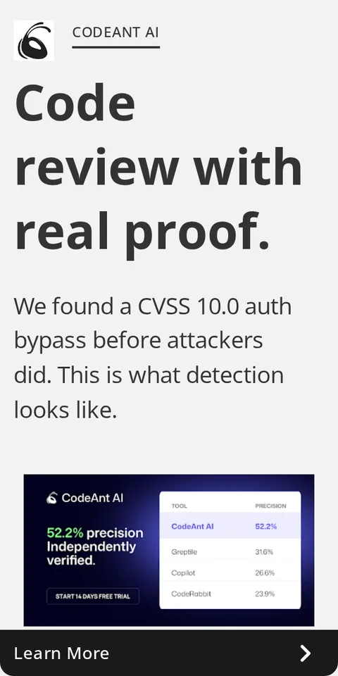 An ad CodeAnt AI is running