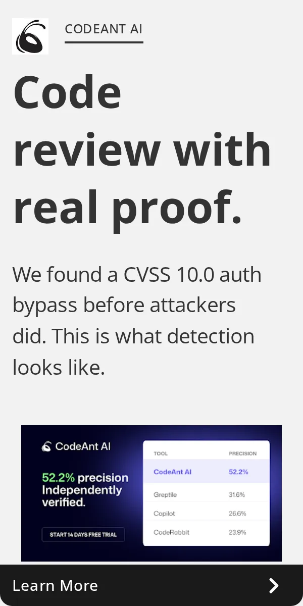 An ad CodeAnt AI is running