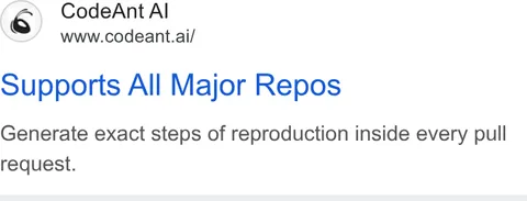 An ad CodeAnt AI is running