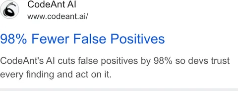An ad CodeAnt AI is running