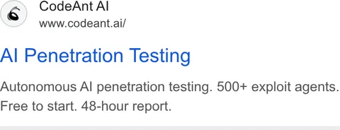 An ad CodeAnt AI is running