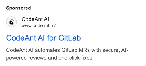 An ad CodeAnt AI is running