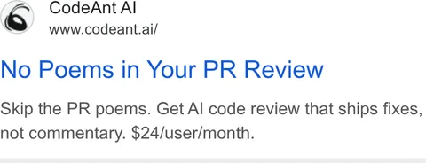 An ad CodeAnt AI is running