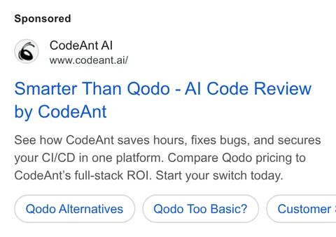 An ad CodeAnt AI is running