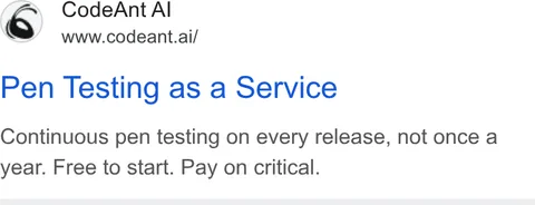 An ad CodeAnt AI is running