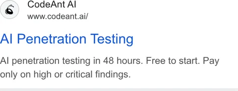 An ad CodeAnt AI is running