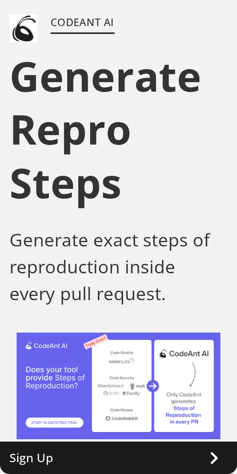 An ad CodeAnt AI is running