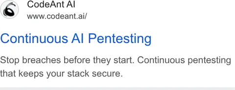 An ad CodeAnt AI is running
