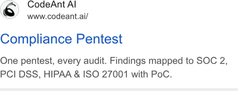 An ad CodeAnt AI is running