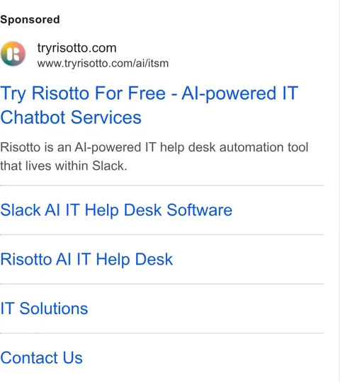 An ad Risotto is running