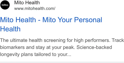 An ad Mito Health is running