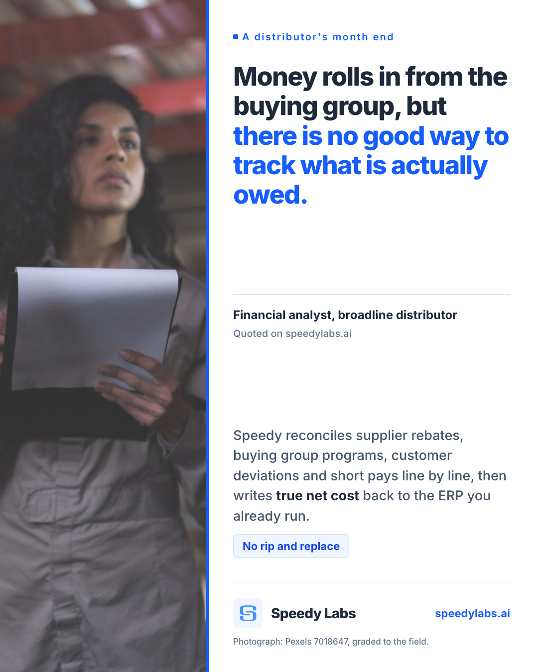 An editorial spread built around a customer quote lifted straight from the site.
