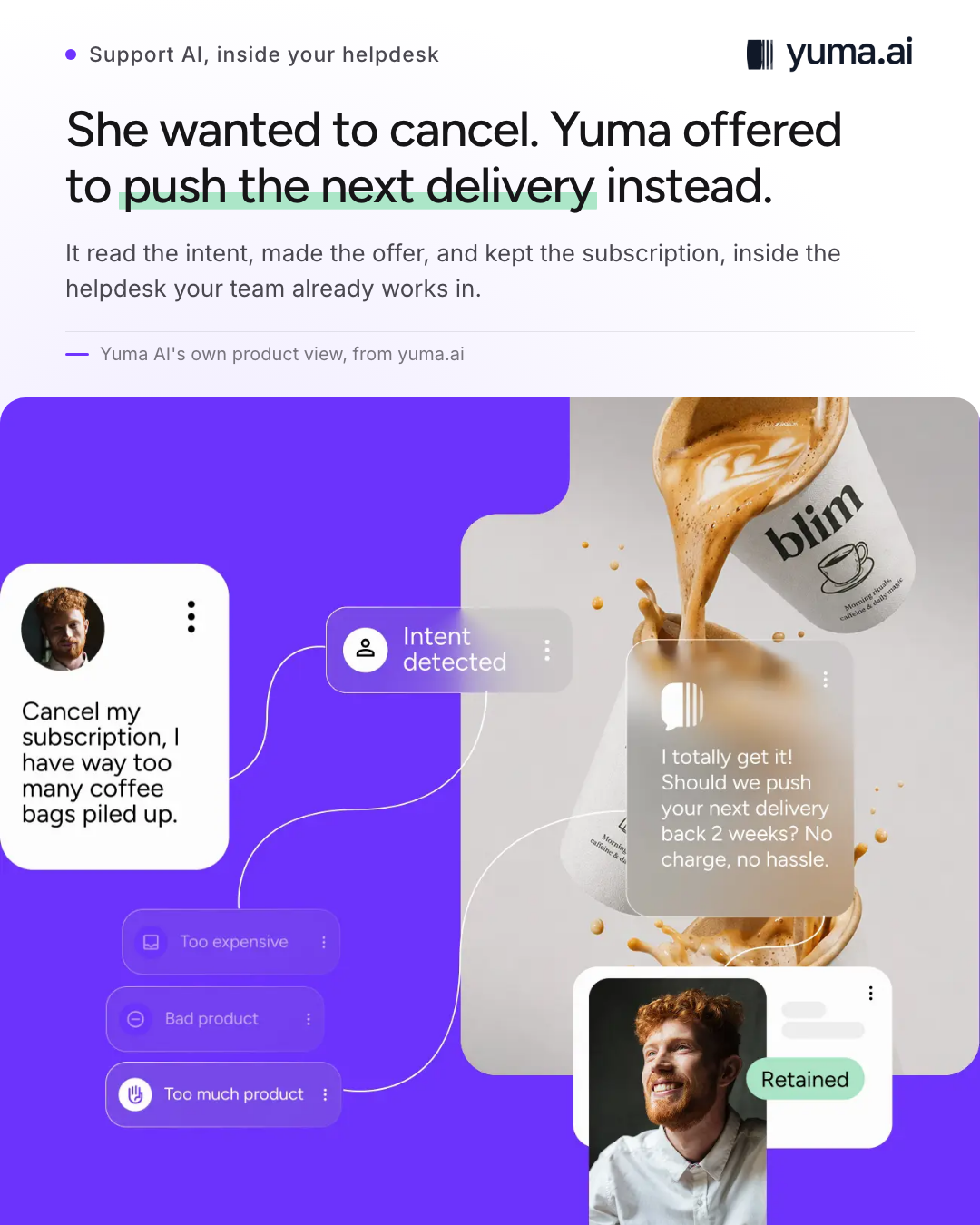 A cancellation turned into a delayed delivery, shown on your own hero comp.
